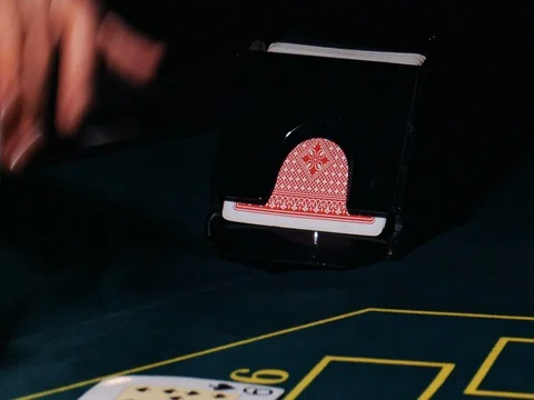 Play in blackjack card game Stock Footage 73591352