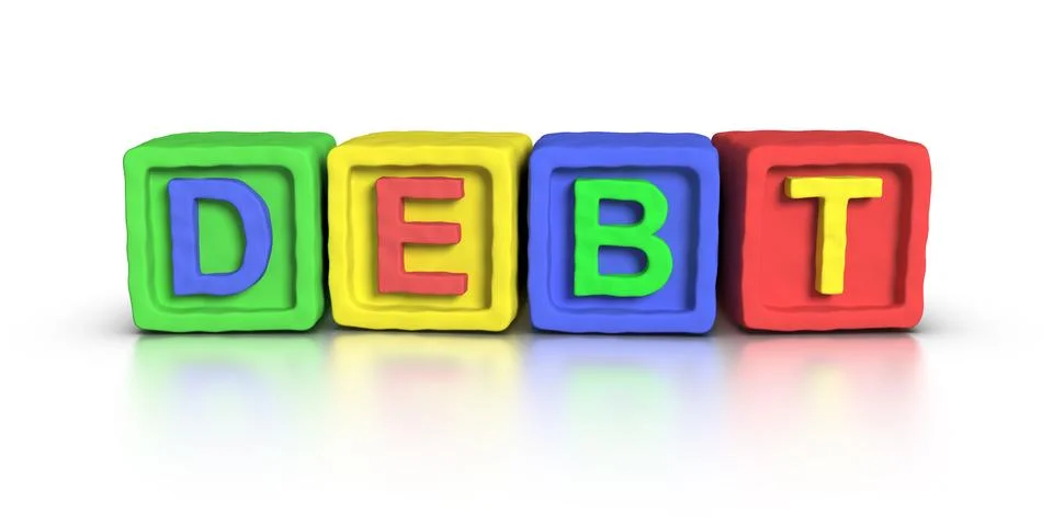 Play blocks : debt Stock Illustration