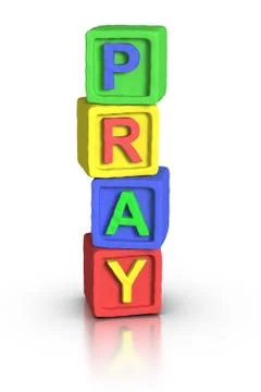 Play blocks : pray Stock Illustration