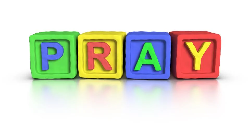 Play blocks : pray Stock Illustration