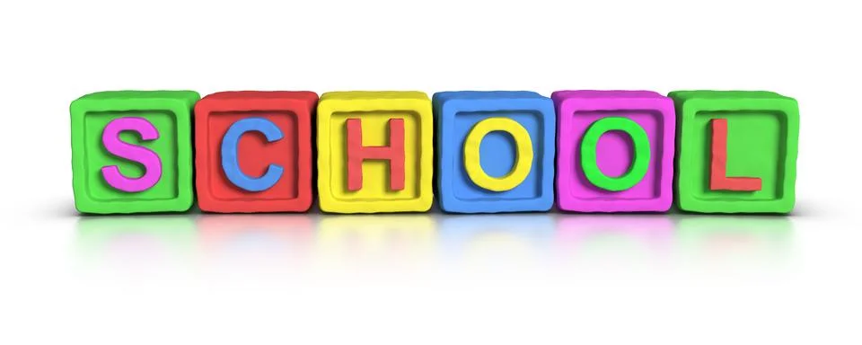 Play blocks : school Stock Illustration