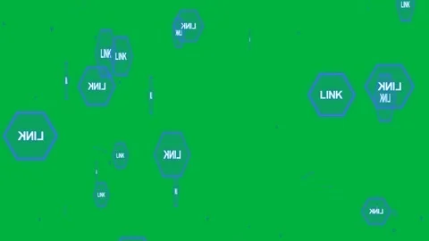 On play blue LINK badges drifting and rotating on transparent backdrop, showing Stock Footage 329548479