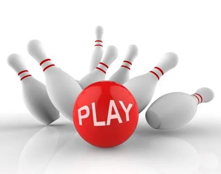 Play Bowling Indicates Free Time And Activity 3d Rendering Stock Illustration