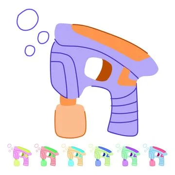 Play bubble gun toy vector cartoon graphic Stock Illustration