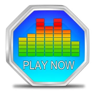 Play Button - 3D illustration Illustrazione stock