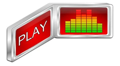 Play Button - 3D illustration Stock Illustration