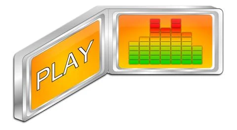 Play Button - 3D illustration Stock Illustration