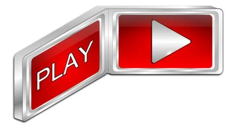 Play Button - 3D illustration Illustrazione stock