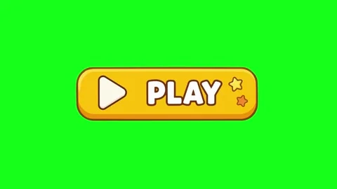 Play button animated yellow UI button with play icon and stars bouncing 4k .. Stock Footage 341906233