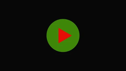 Play button animation on green circle. Red play button video media symbol. .. 스톡 동영상 337616256