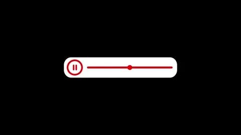 Play button animation progress bar with red line moving from left to right .. Stock Footage 345547919
