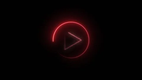 Play button animation with red neon. Play button digital video media symbol.. 스톡 동영상 337617504