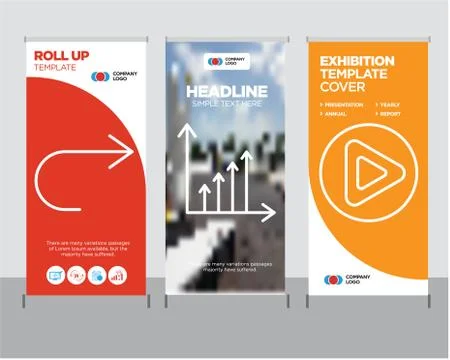 Play button, Benefit chart, Arrow pointing to right roll up Stock Illustration