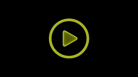 Play button on black background. Start button. Play button icon animation o.. Stock Footage 303553373