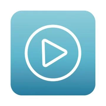 Play button block gradient style icon Illustrazione stock