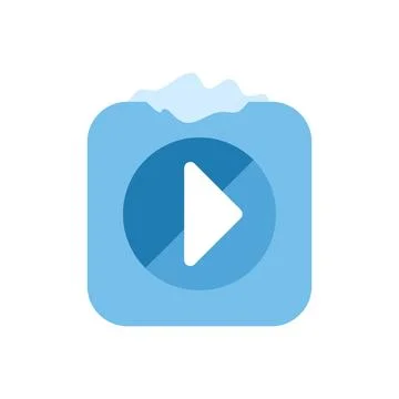 Play button on blue media player icon Stock Illustration