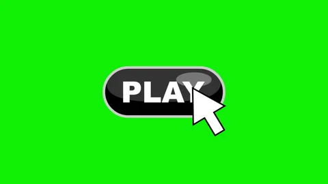 Play Button Click With Cursor Changing To Red Active State Stock Footage 329213624