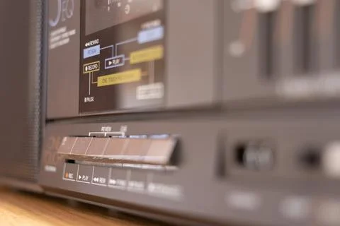Play button close-up. Audio equipment Stock Photos