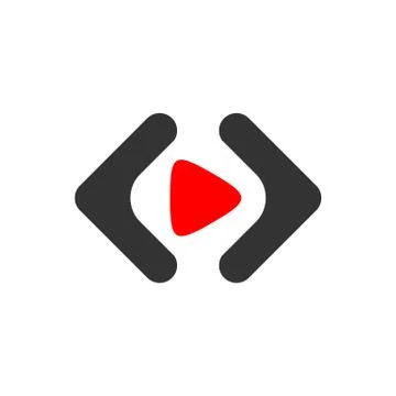 Play Button Coding Icon Logo Template Illustration Design. Vector EPS 10. Stock Illustration