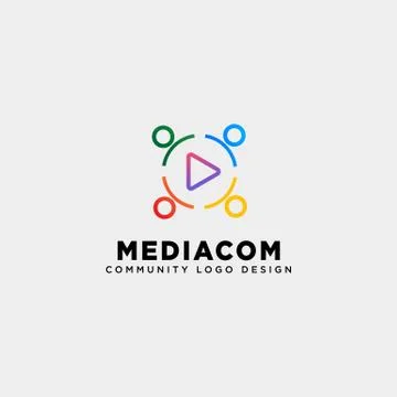 Play button community logo template vector illustration icon element isolated Stock Illustration