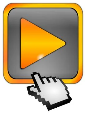 Play Button with Cursor Stock Illustration