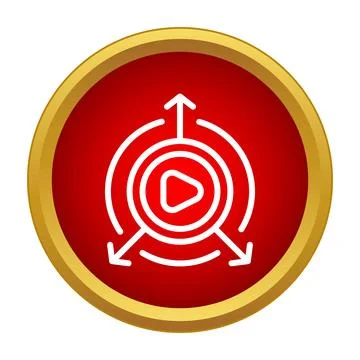 Play button distributing multimedia content or sharing video Stock Illustration