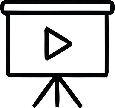 Play button on a flip chart stand Stock Illustration