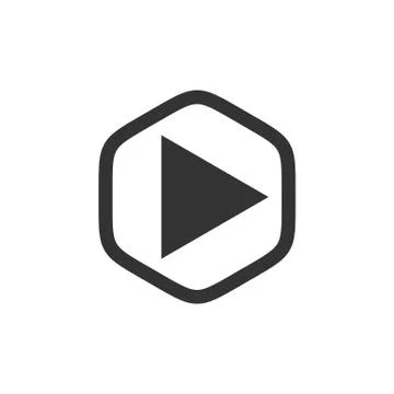 Play Button, Hexagon Shape Logo Template Illustration Design. Vector EPS 10. Stock Illustration
