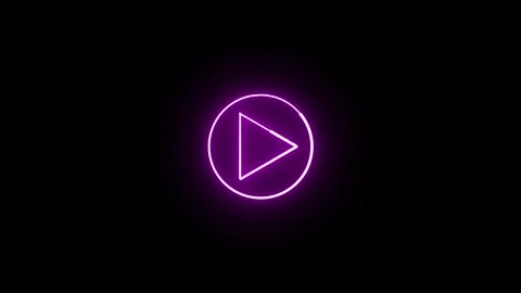 Play Button Icon Animation with Neon Glow Line – Dynamic Visual Stock Footage 282577260