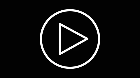 Play button icon animation, self drawing outline Stock Footage 139218497