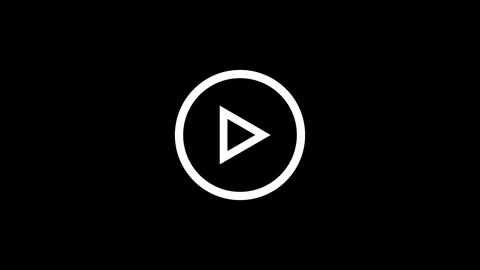 Play Button Icon On Black Background Display Stock Footage 331756198