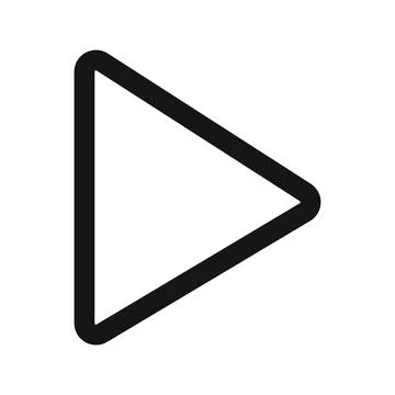 Play button icon Black line art vector logo Stock Illustration