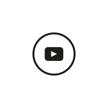 Play button icon. Black Play button icon on white background. Vector illust.. Stock Illustration