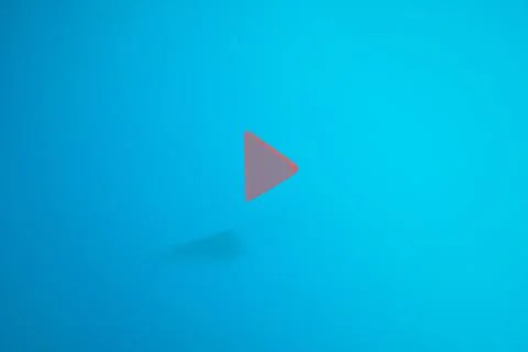 Play Button Icon in Blue Background. 3D rendering. 스톡 일러스트