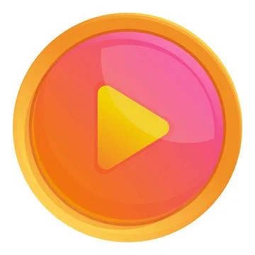 Play button icon cartoon . Menu design Stock Illustration