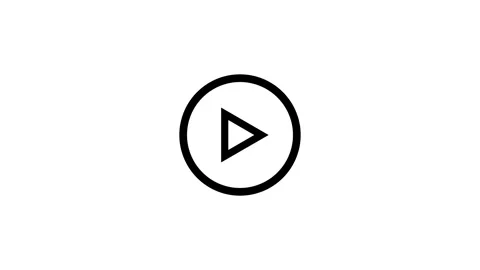 Play button icon in circle Stock Footage 333685348
