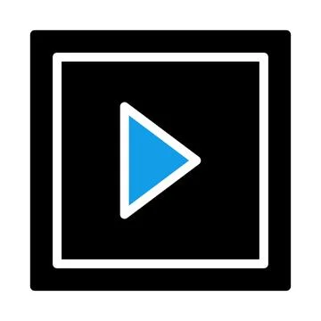 Play button icon. Concept of starting video, music, or application. Stock Illustration