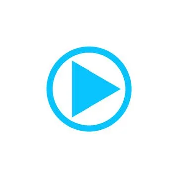 Play button icon flat. Stock Illustration