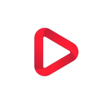 Play button icon in flat style. Vector on isolated white background. EPS 10 Stock Illustration