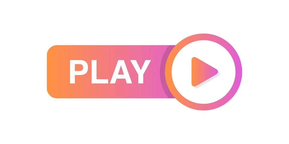 Play button icon in flat style. Media player vector illustration on isolate.. Stockillustratie