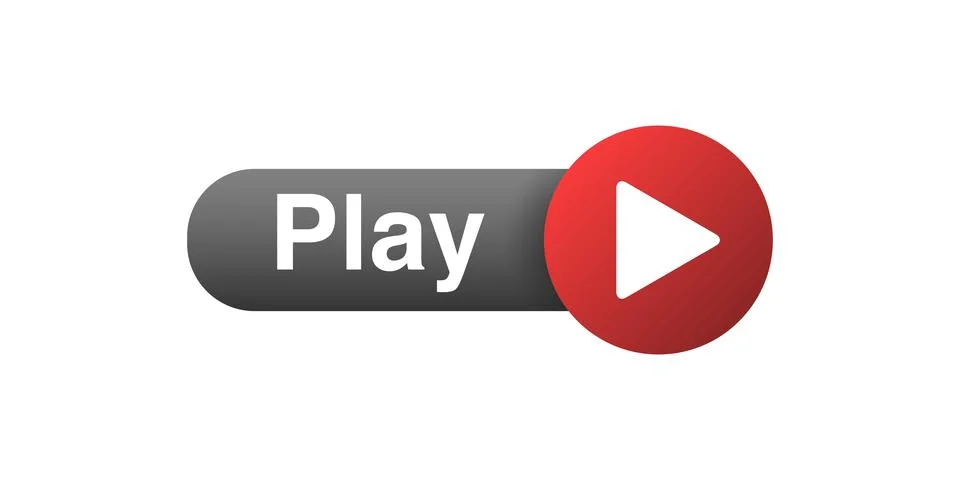 Play button icon in flat style. Media player vector illustration on isolate.. Stockillustratie