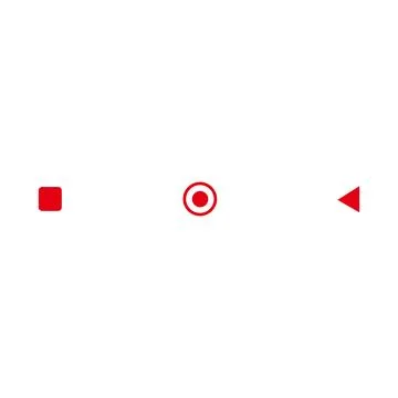 Play button icon. Flat style. Red on white background. Vector illustration Stock Illustration