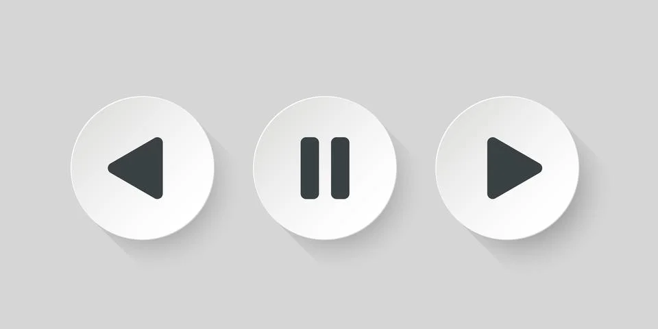 Play button icon in flat style. Music player vector illustration on isolate.. Stock Illustration