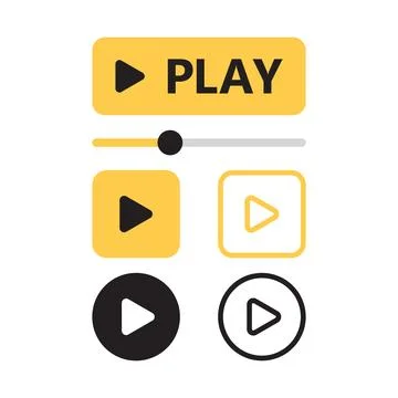 Play button icon in flat style. Music player vector illustration on isolate.. Stock Illustration