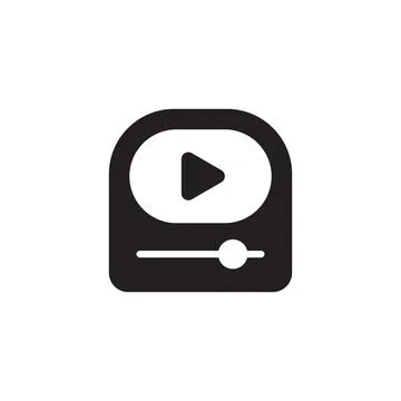 Play button icon in flat style. Music player vector illustration on isolate.. Illustrazione stock