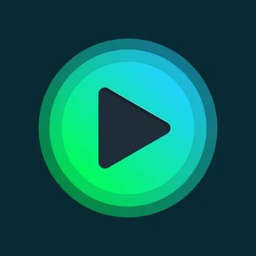 Play button icon in flat style. Sound control vector illustration on isolat.. Stock Illustration