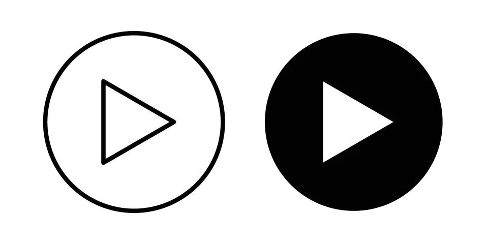 Play button icon graphic element. web icon set Illustrazione stock