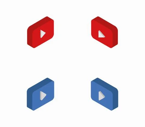 Play button icon illustrated in vector on white background Stock Illustration