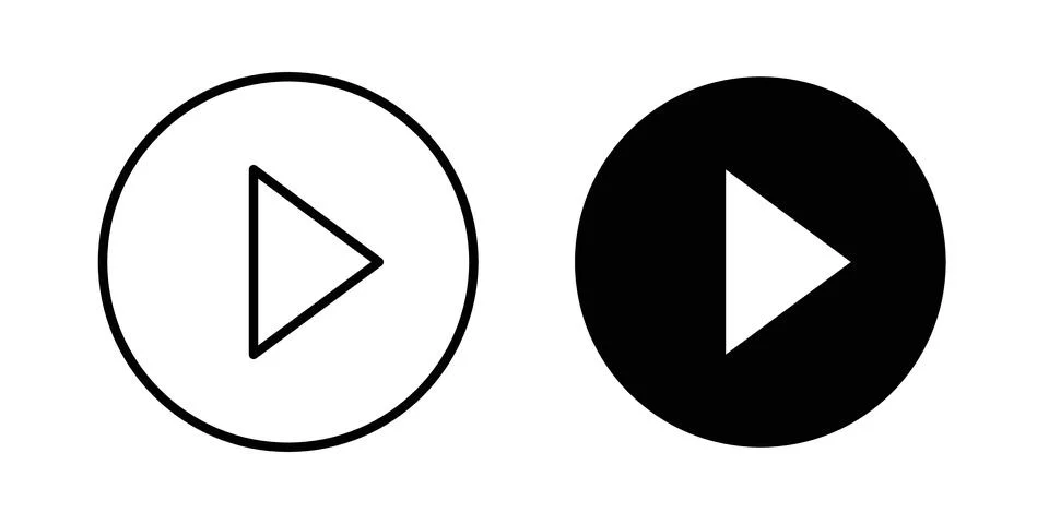 Play button icon illustration. Pixel perfect vector graphics Stock Illustration
