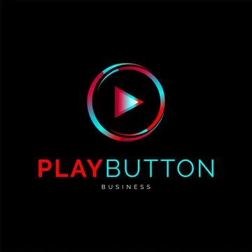 Play Button Icon Logo Design Template イラスト素材